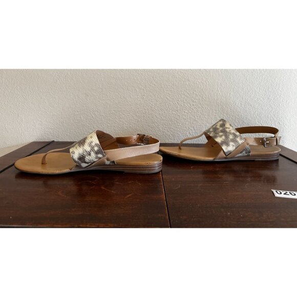 Franco Sarto Womens Snakeskin Print Sandals 9M Slingback Buckle Strap Open Toe D - Picture 5 of 10